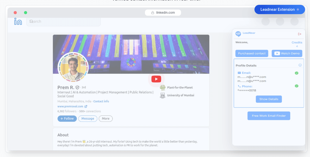 Leadnear Chrome Extension